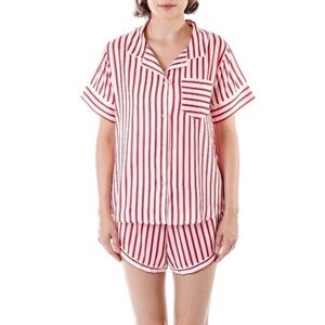 Plush Stripe Short Pajama Set Size S